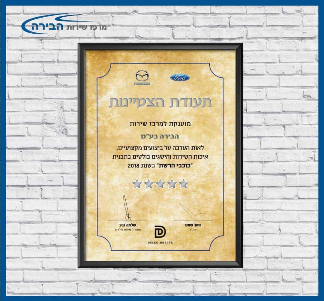 Read more about the article הצטיינות בשירות דירוג של 5 כוכבים